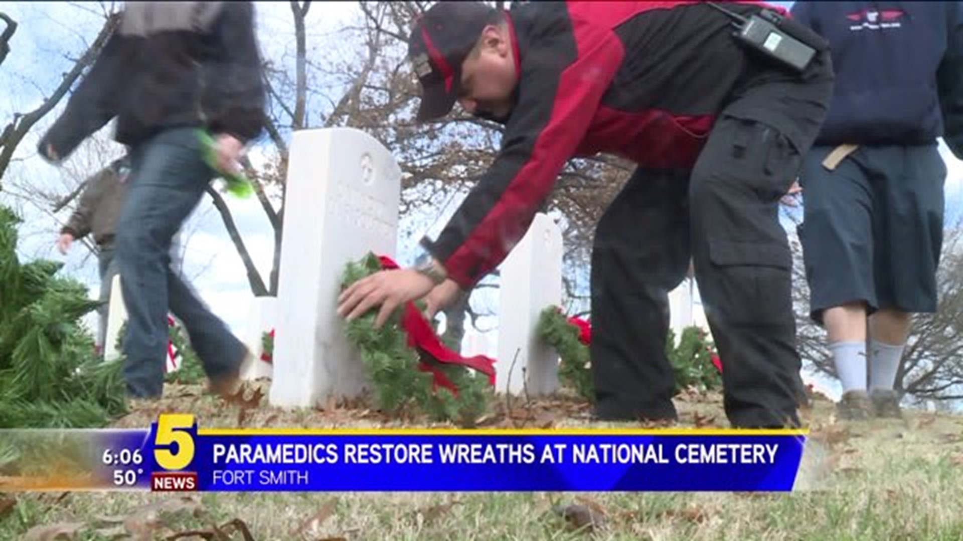 Paramedics Restore Wreaths At National Cemetery