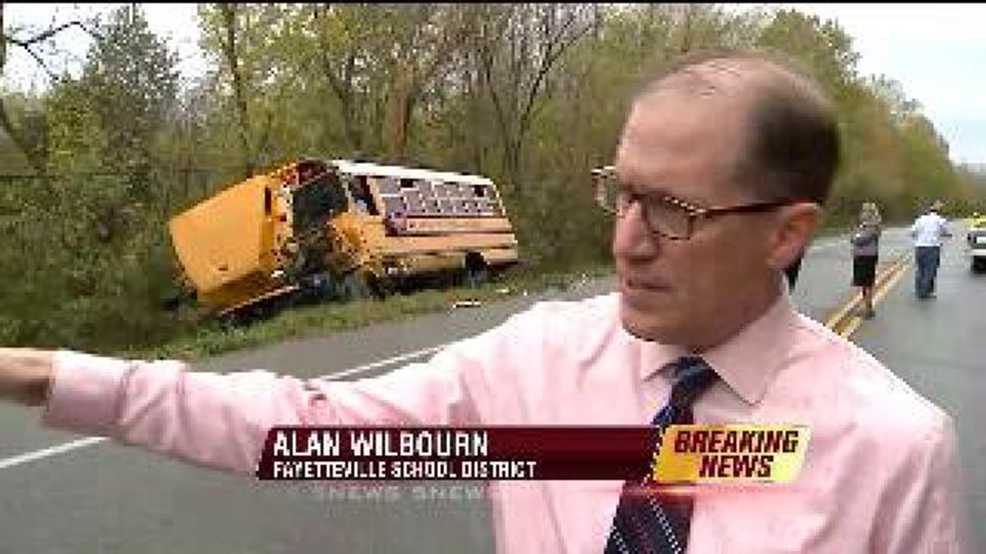 Truck and bus collide