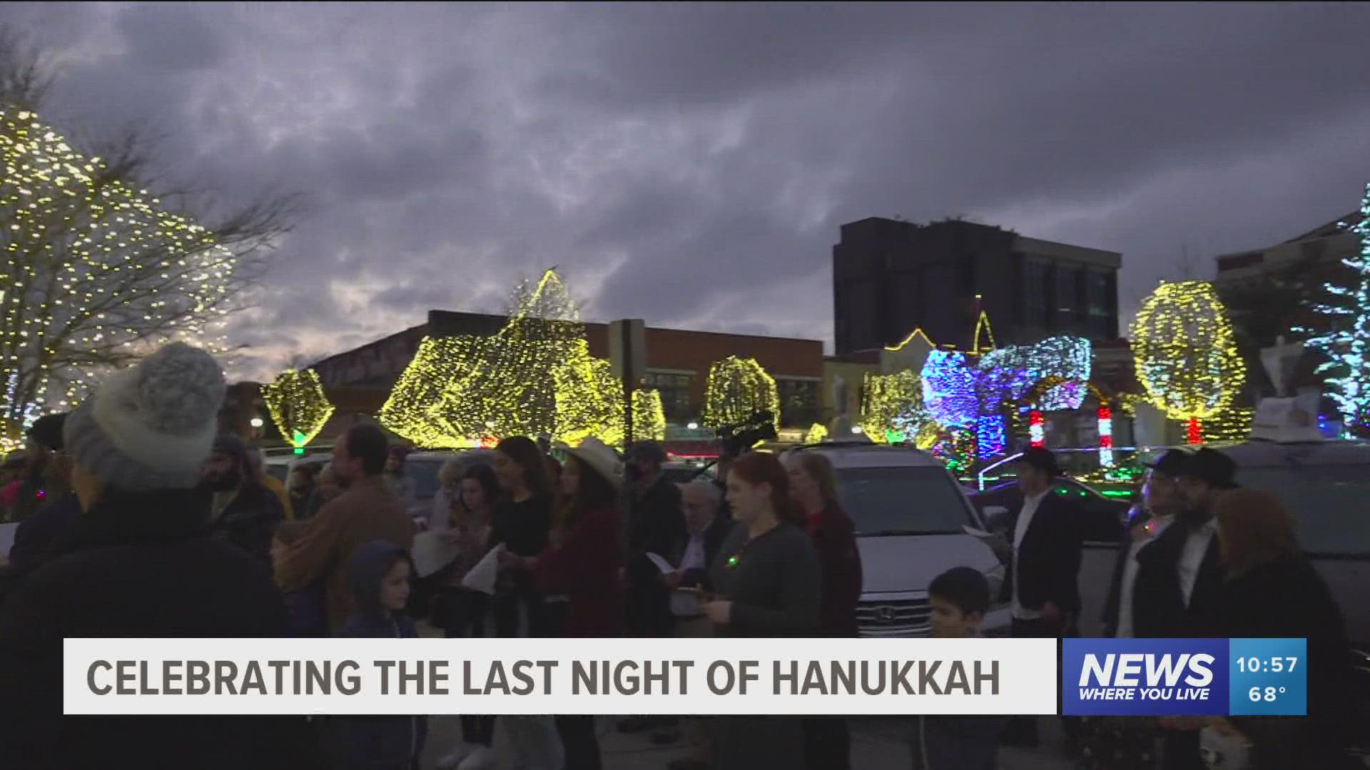 The Jewish community celebrated the last night of Hanukkah this weekend in Northwest Arkansas.