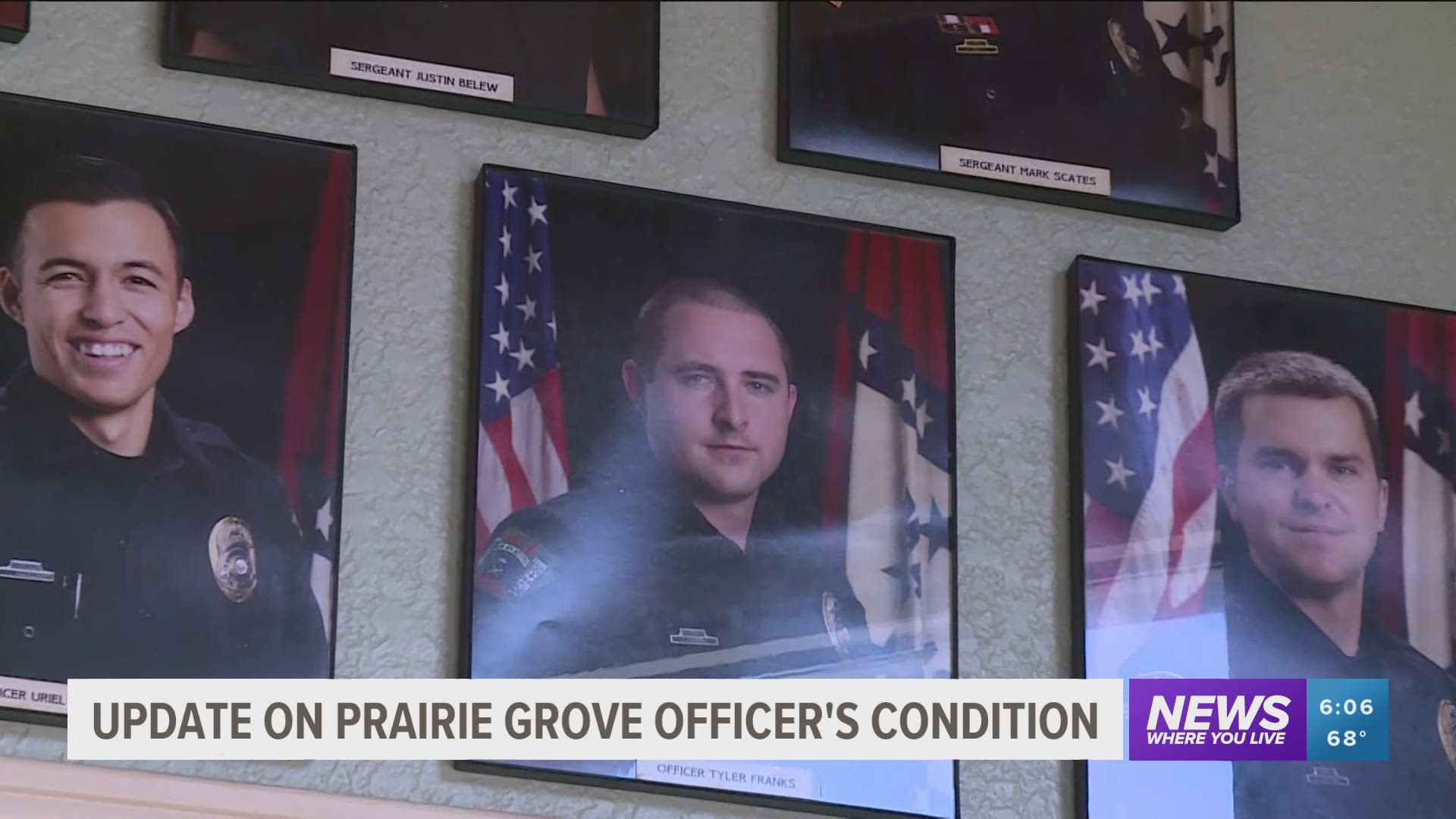 Prairie Grove Police are thanking the community for their continued support for Officer Tyler Franks and his family while he has undergone lifesaving surgeries.