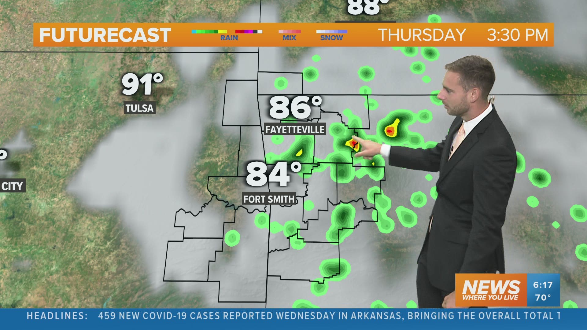 Isolated afternoon showers today