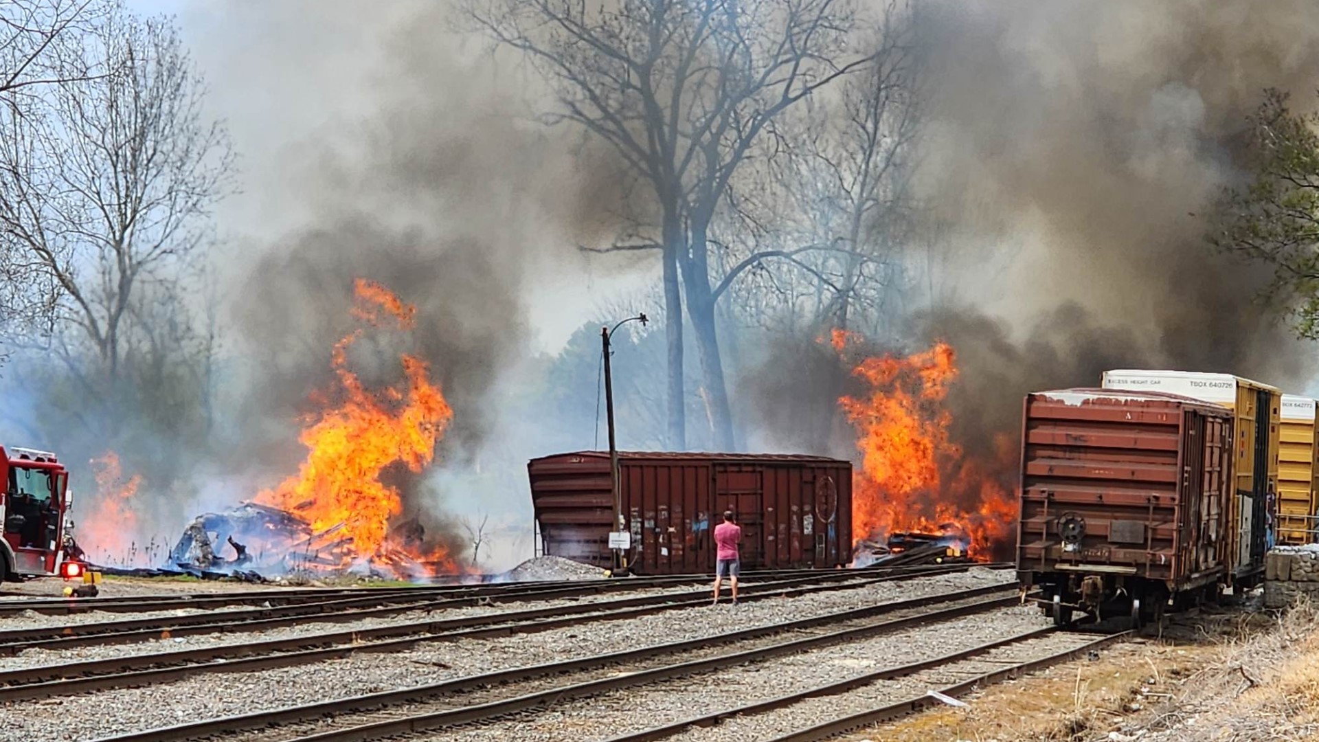 The fire took place near South E. Street across from Hope Campus.