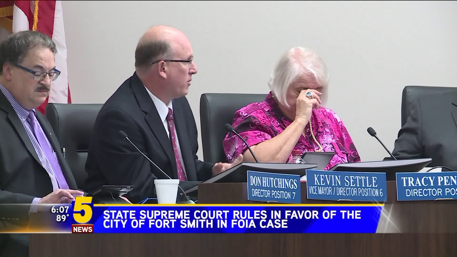 State Supreme Court Rules In Favor Of City Of Fort Smith In FOIA Case