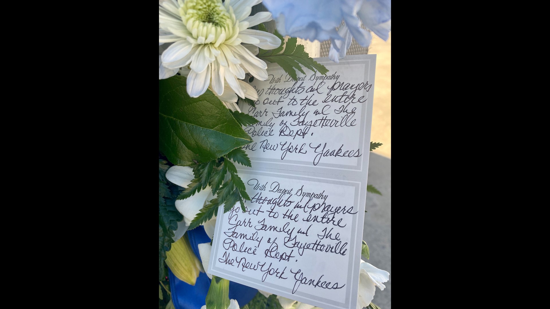 New York Yankees Send Bouquet Of Flowers To Fallen Officer