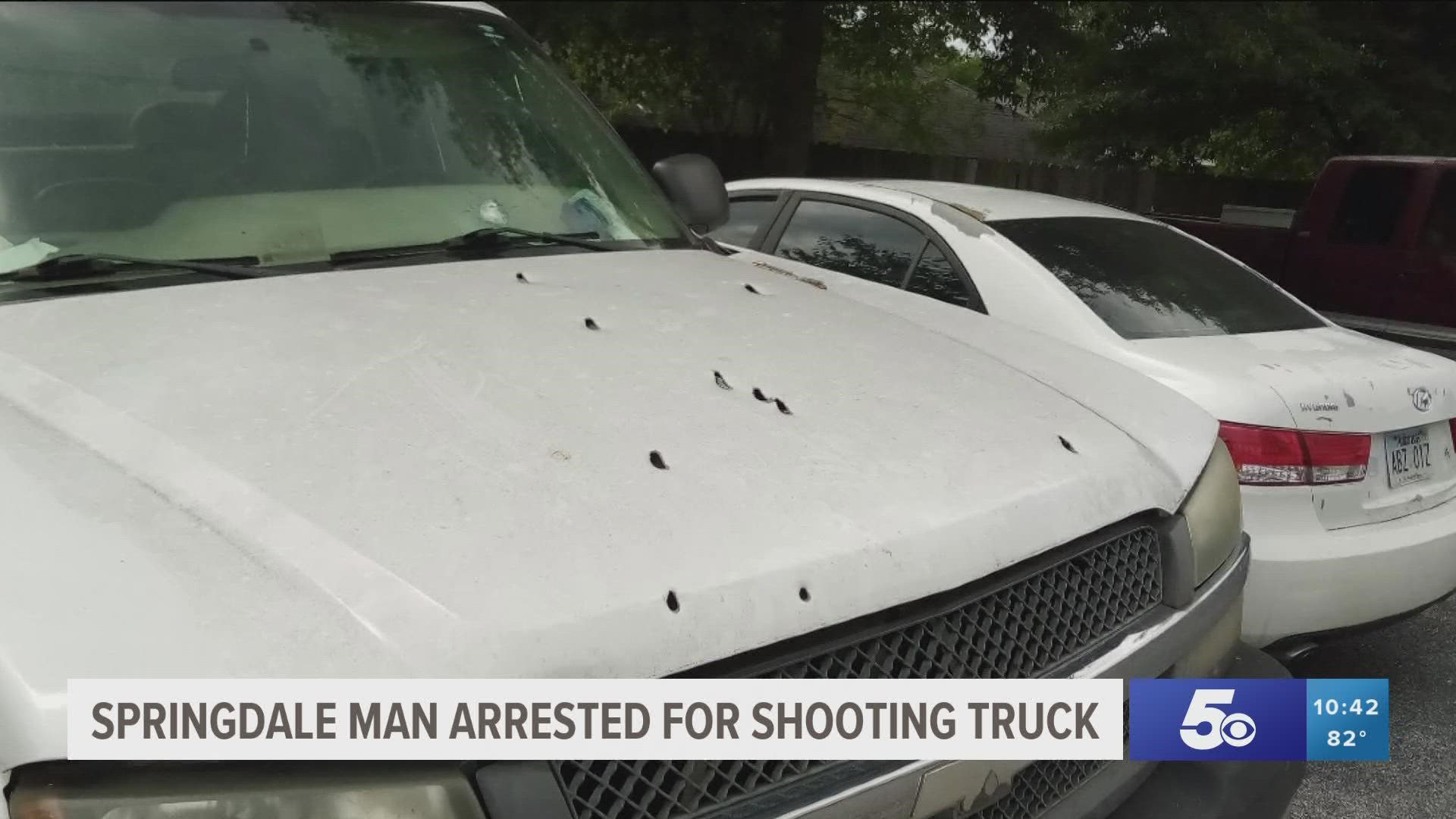 When police arrived at the scene, they found a white Chevy pickup truck with approximately 15 bullet holes on the front end.