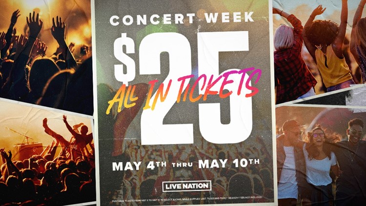 $25 tickets to select shows at Walmart AMP offered during upcoming Concert Week