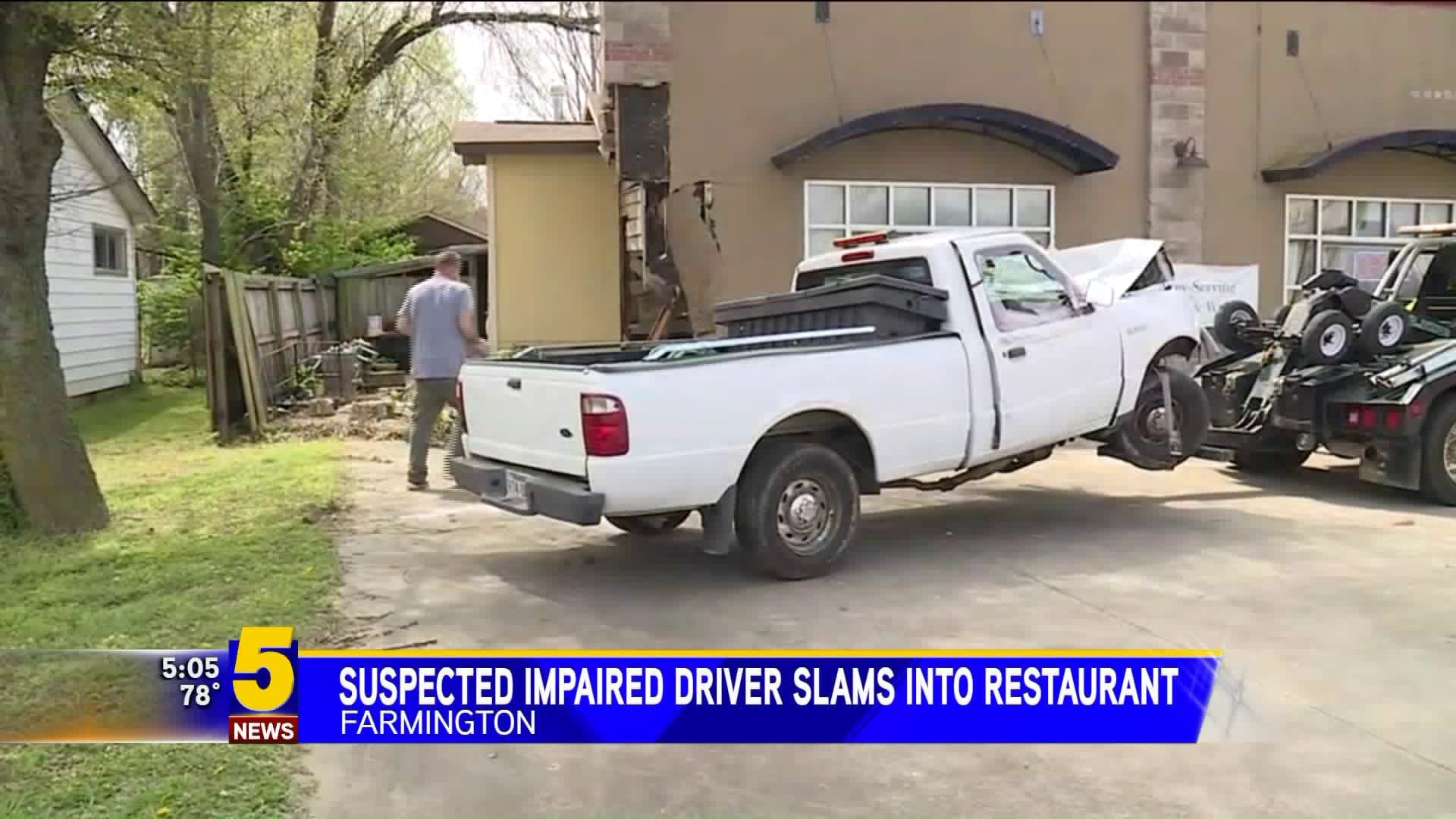 Suspected Impaired Driver Slams Into Restaurant