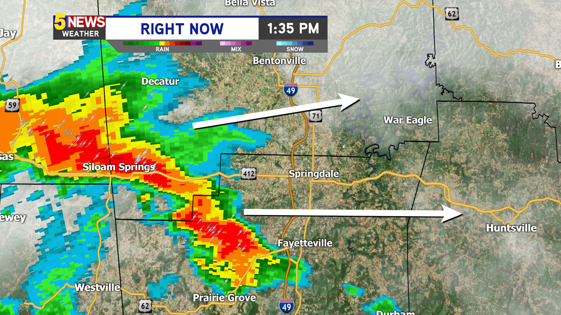 Storms Moving Into Northwest Arkansas