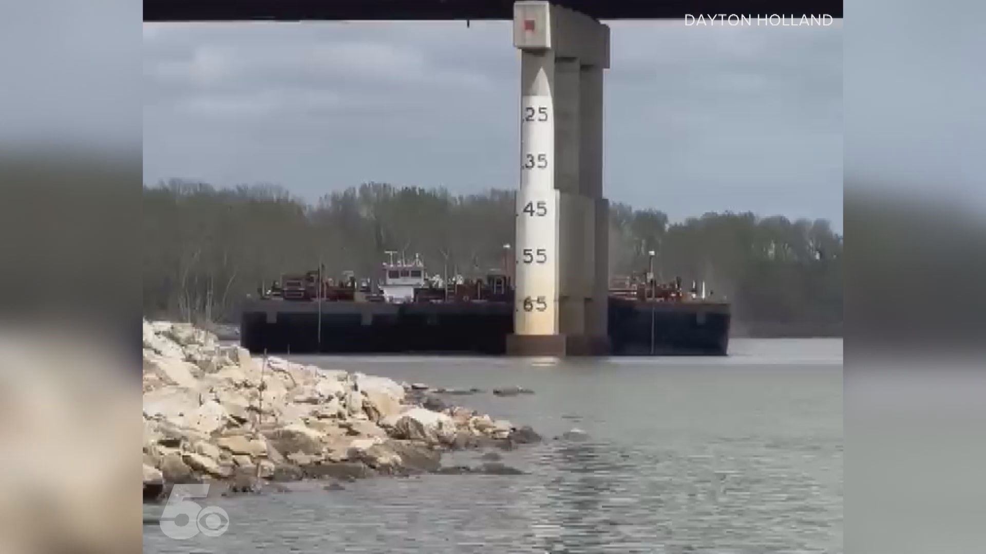 A barge hit a bridge in Sallisaw, Oklahoma.