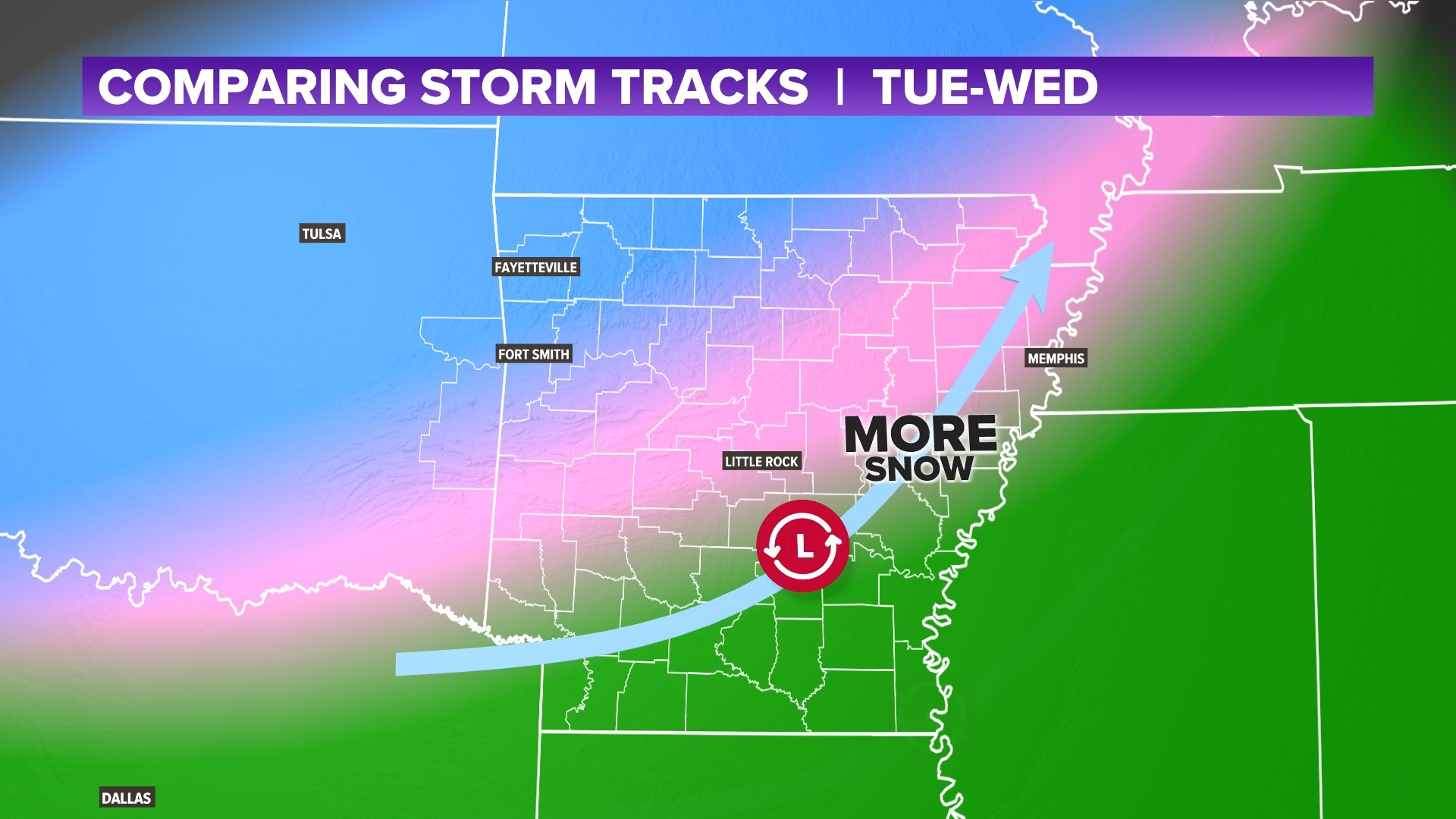 Snow chances in Arkansas next week