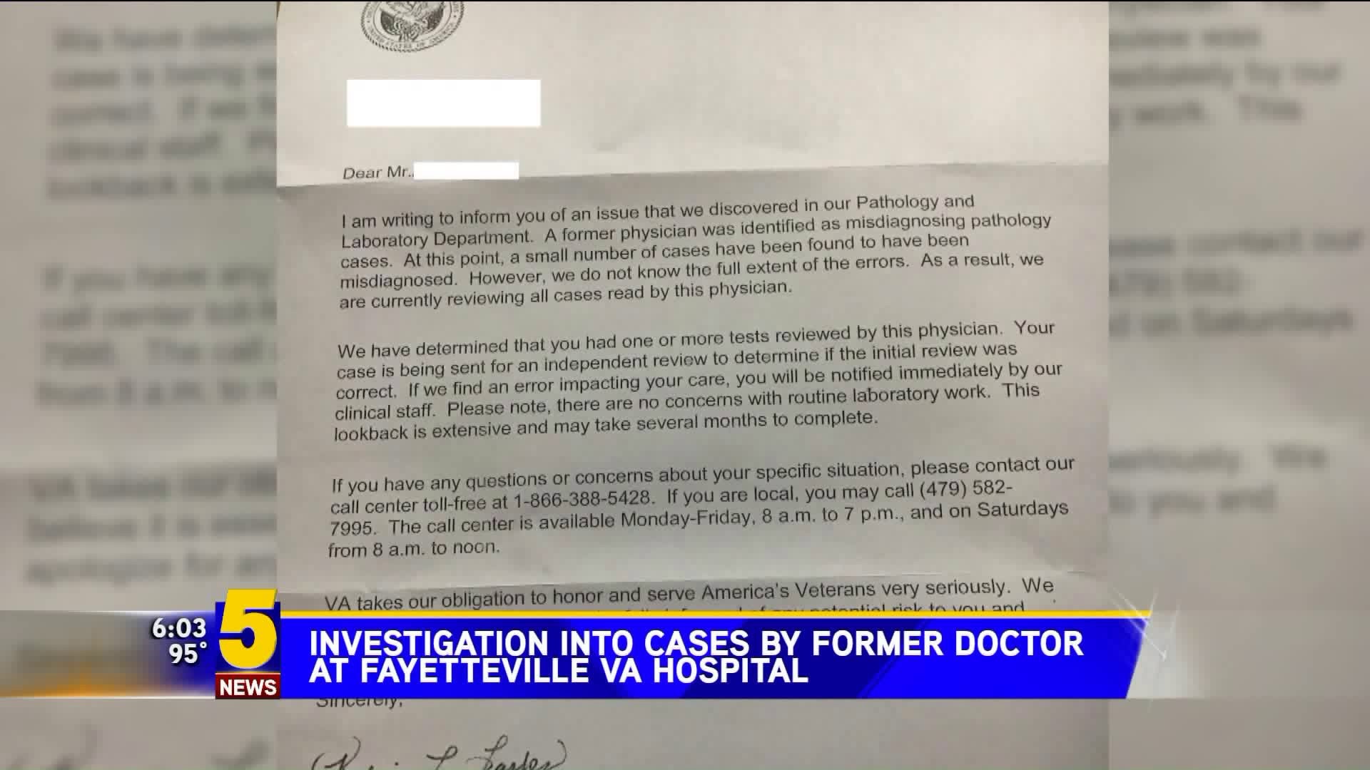 Investigation Into Cases By Former Fayetteville VA Doctor