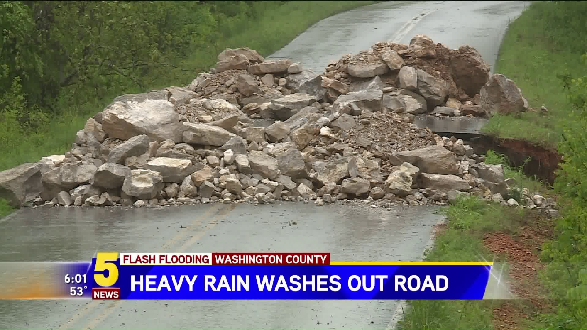 Heavy Rain Washes Out Road