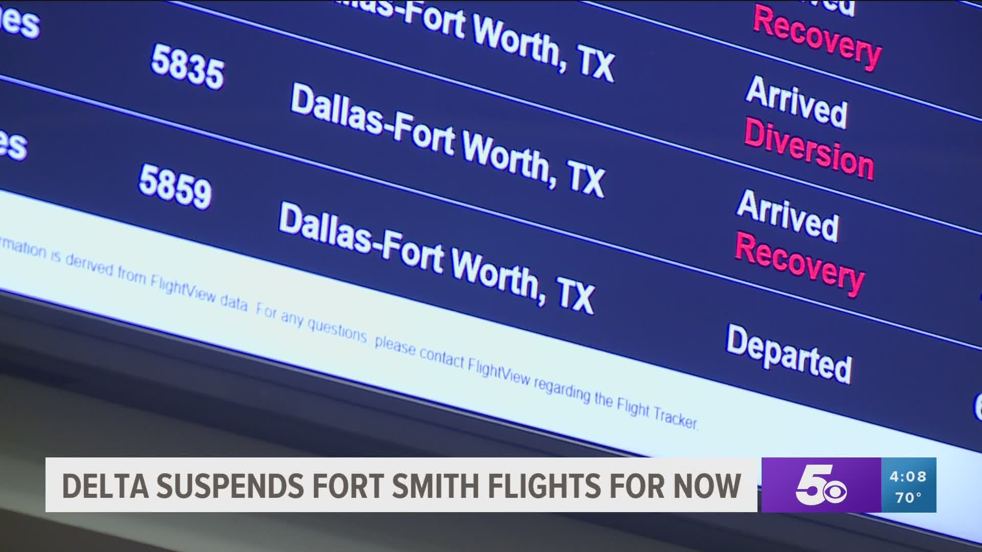 Delta suspends flights in Fort Smith
