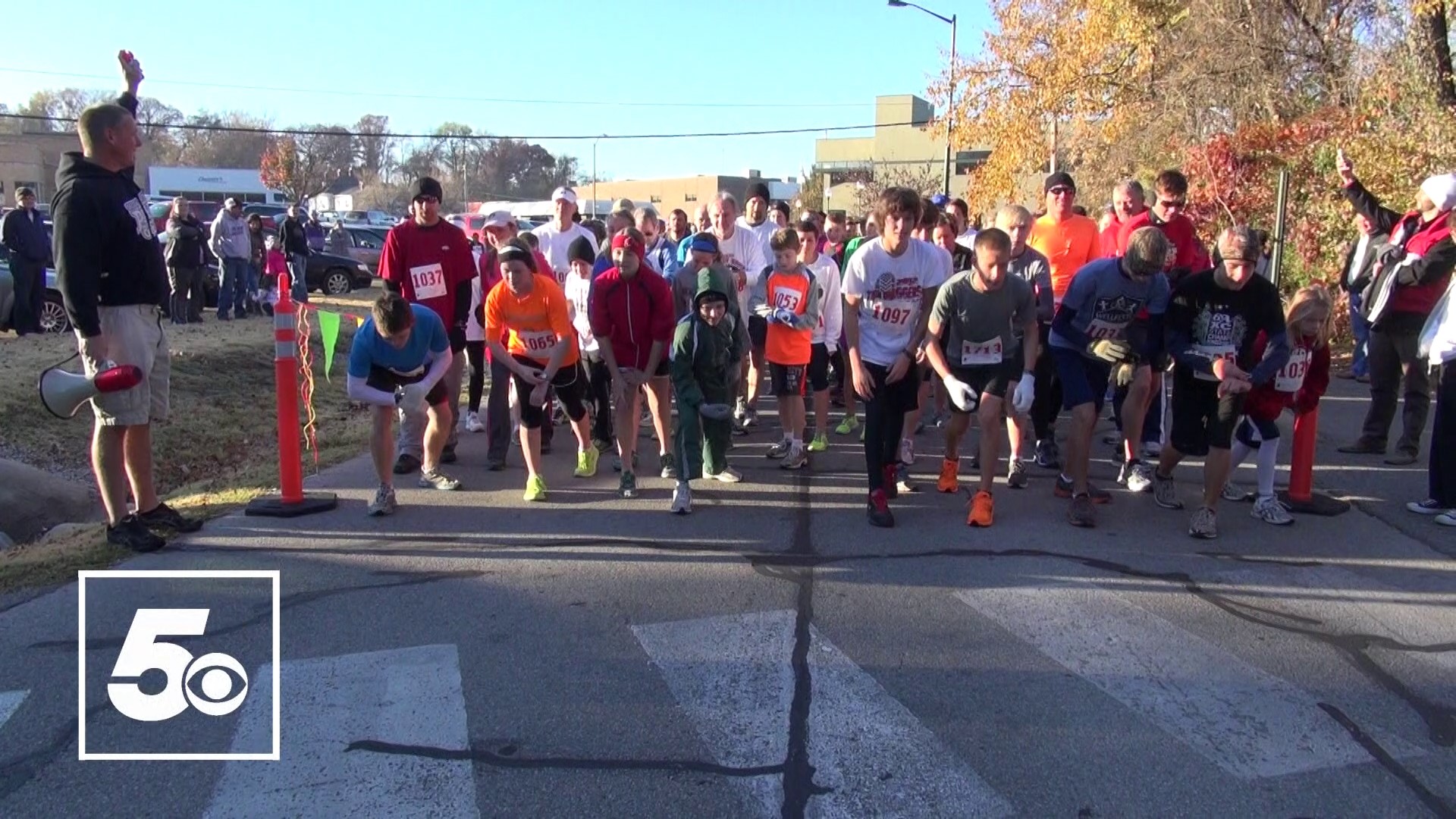 Many participated in the one-mile Turkey Trot fun run on Nov. 17, 2012, in Siloam Springs.
