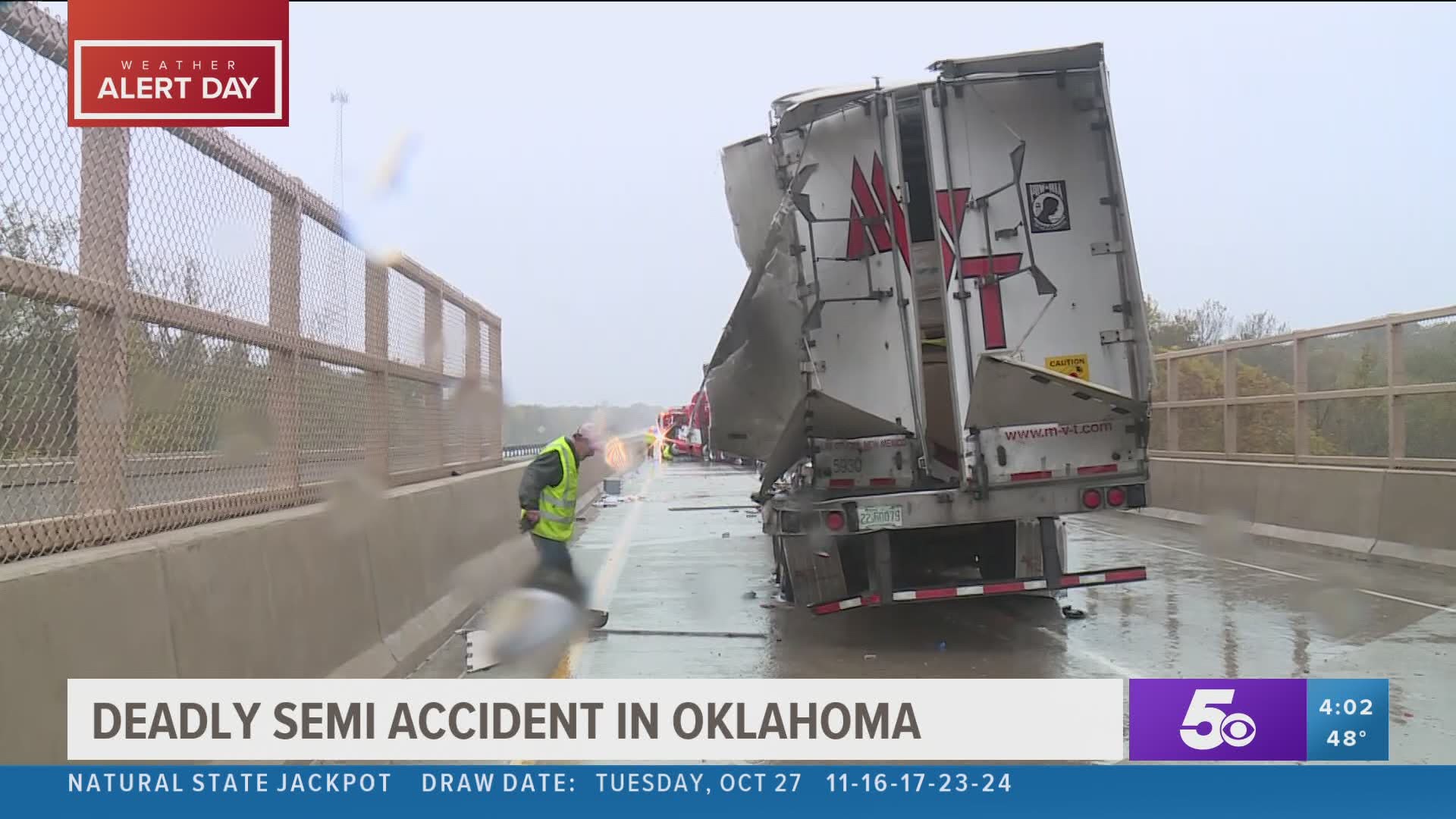 A semi driver is dead following an early morning collision on I-40 in Roland, Oklahoma.
