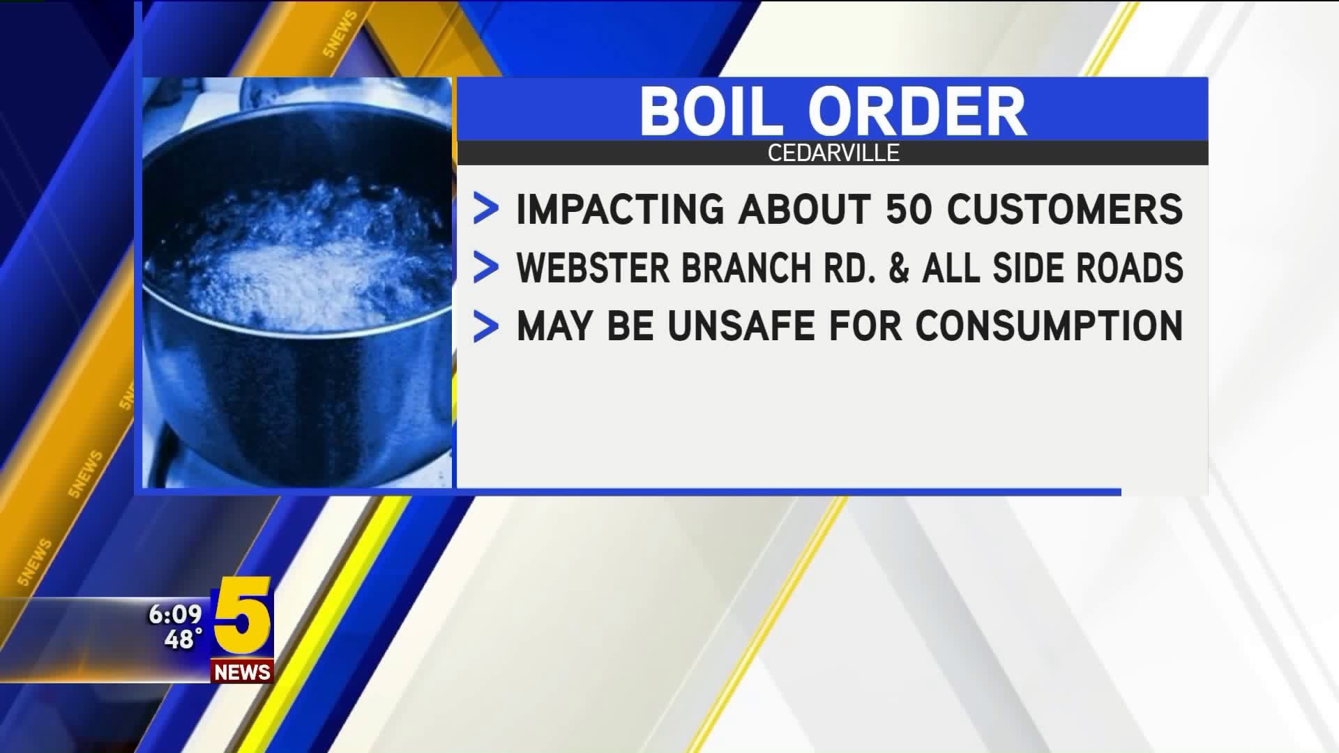 Boil Order Issues For Part Of Cedarville