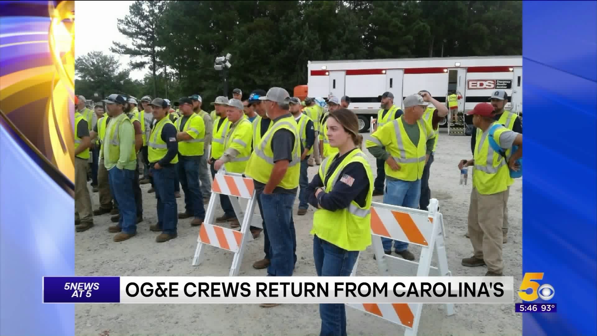 OG&E Crews Return Home From Dorian Restoration Assistance
