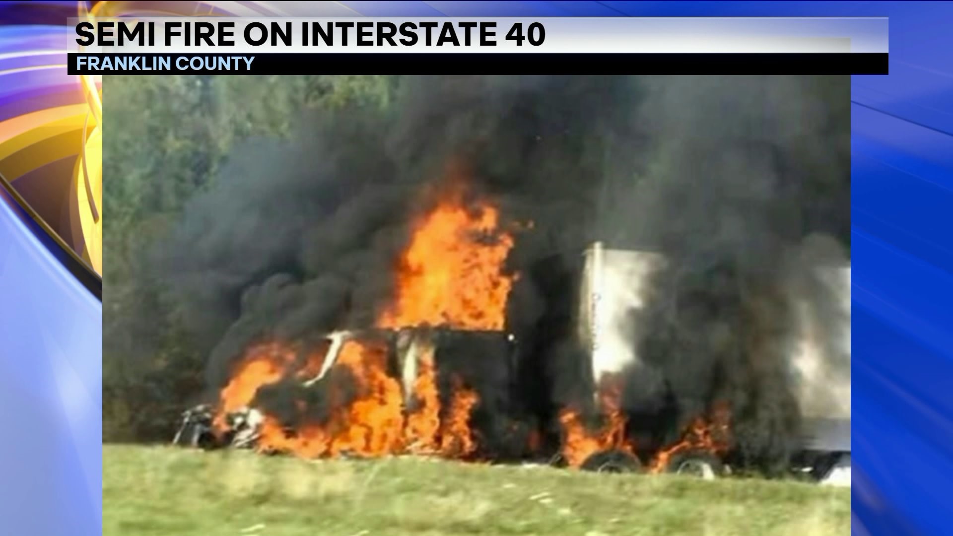 Burning Semi Impacts Traffic On I-40 In Franklin County
