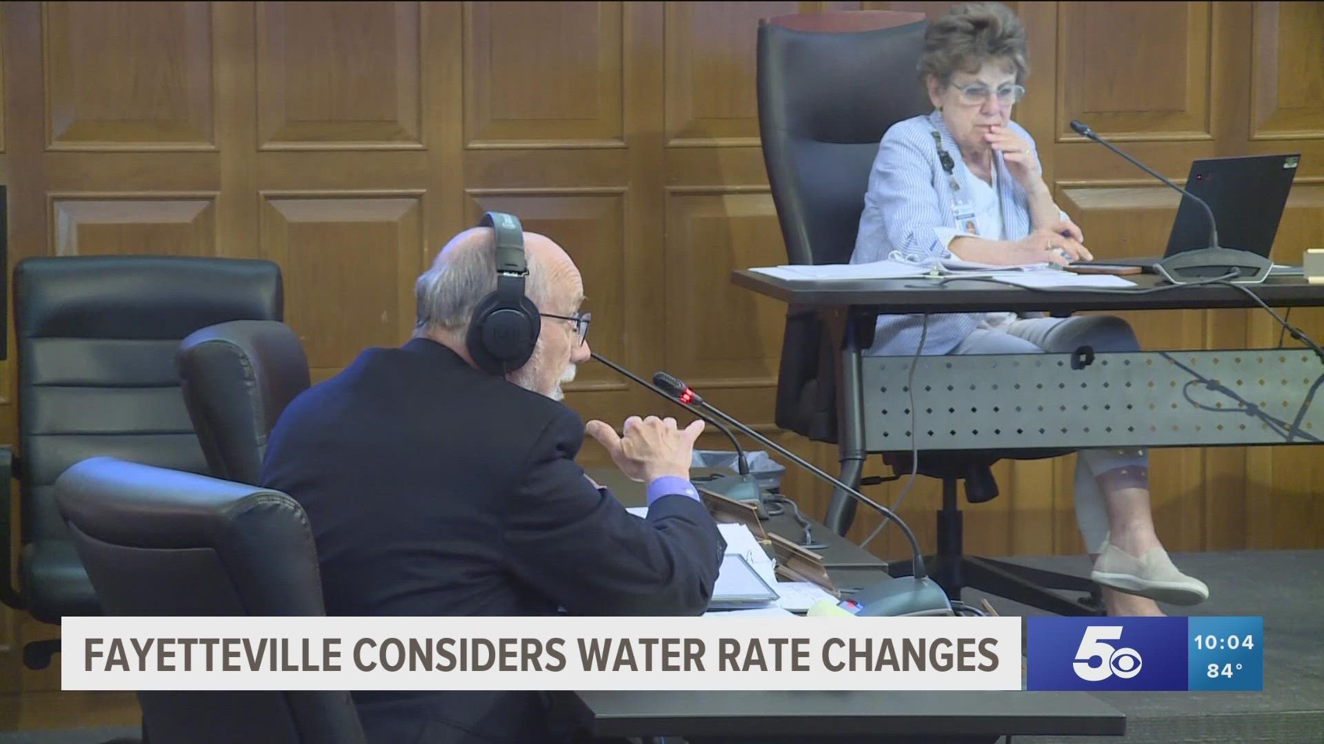 At the Tuesday night meeting, the Fayetteville City Council discussed possibly changing sewage and water rates for customers inside and outside city limits.