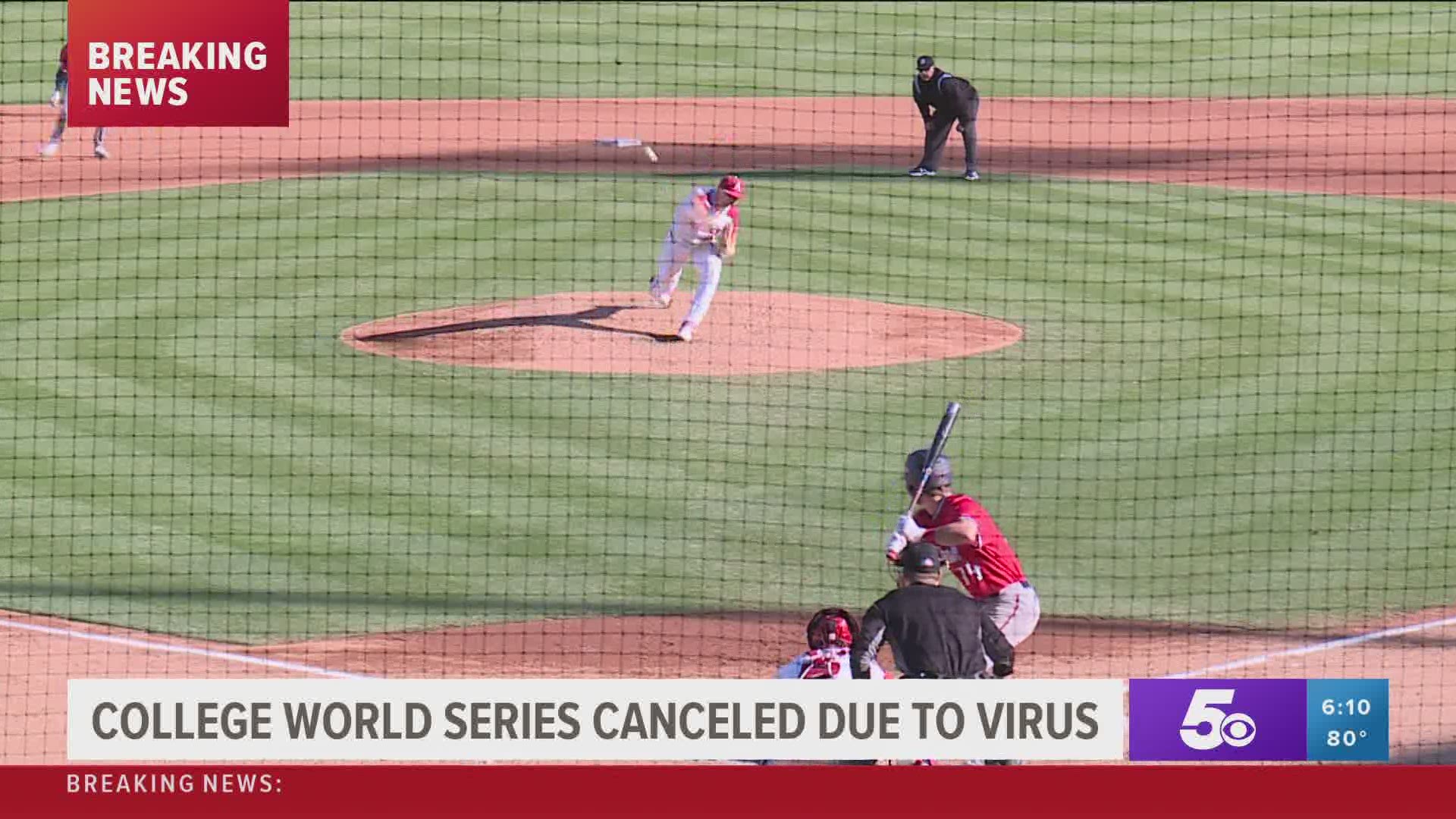 College World Series, SEC sports canceled
