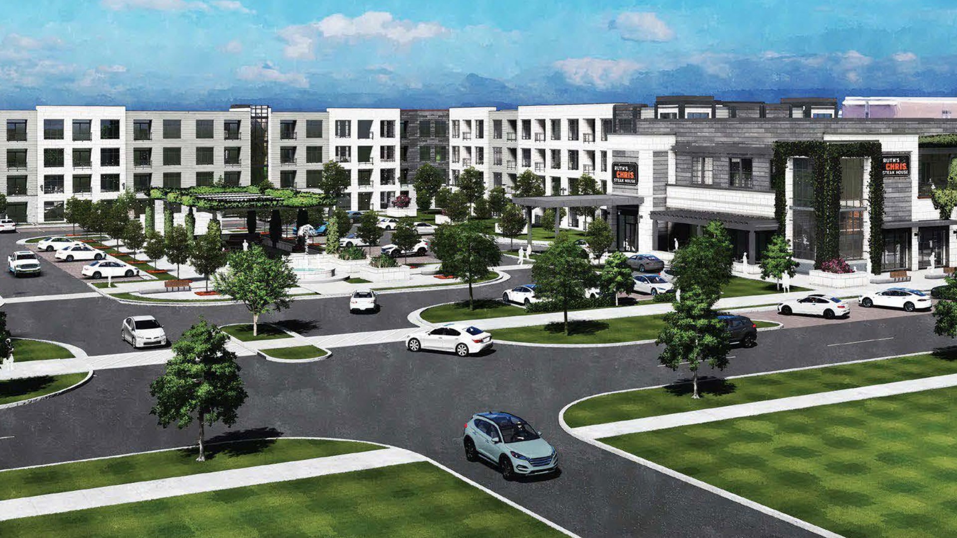 The project will include luxury apartments as well as a two-story Ruth's Chris Steakhouse.