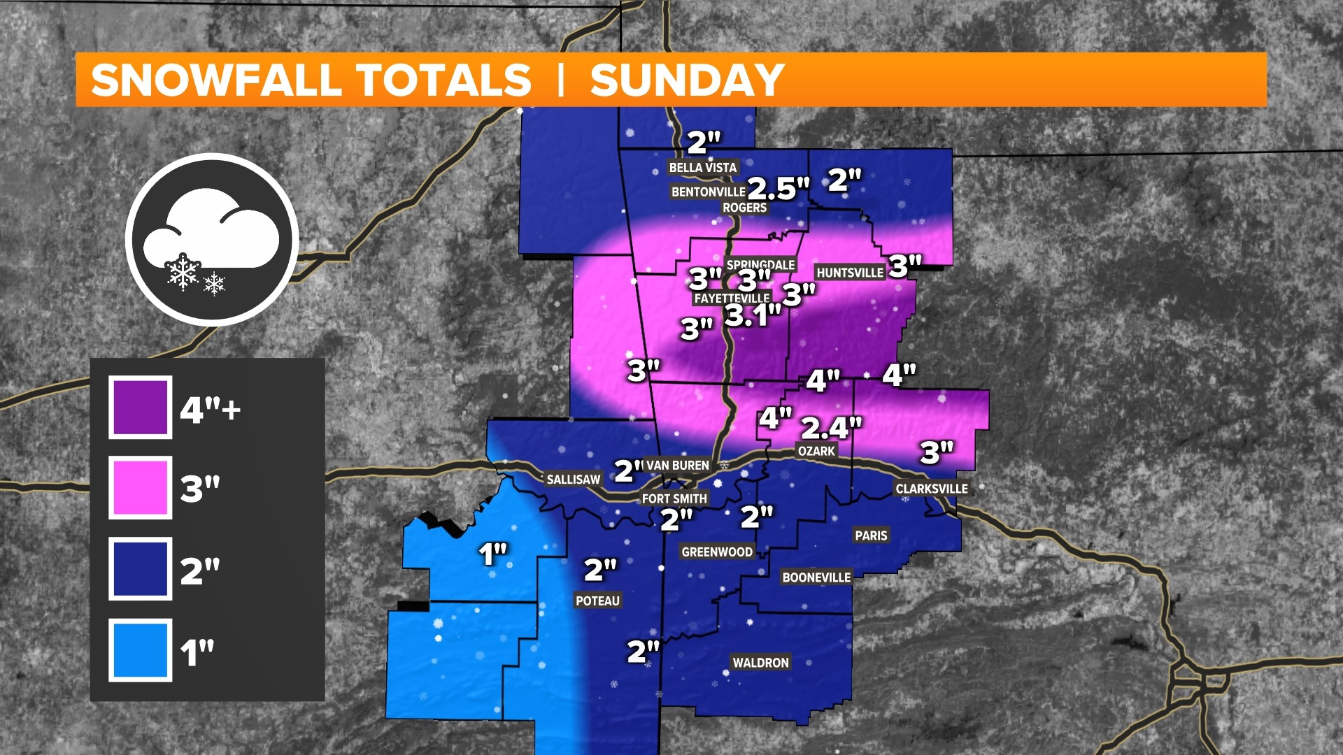 How Much Snow Will Fall In Arkansas This Sunday? | 5newsonline.com