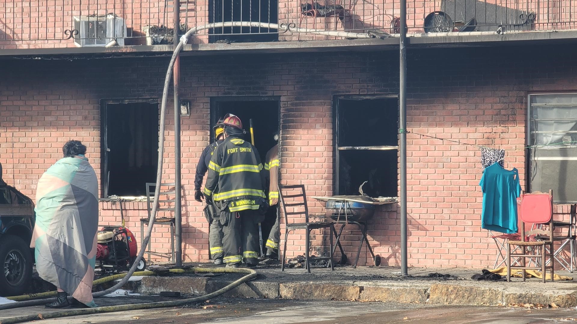 Officials with the FSPD say 12 people were forced out of the complex during the fire, which caused damage to six units in the building.