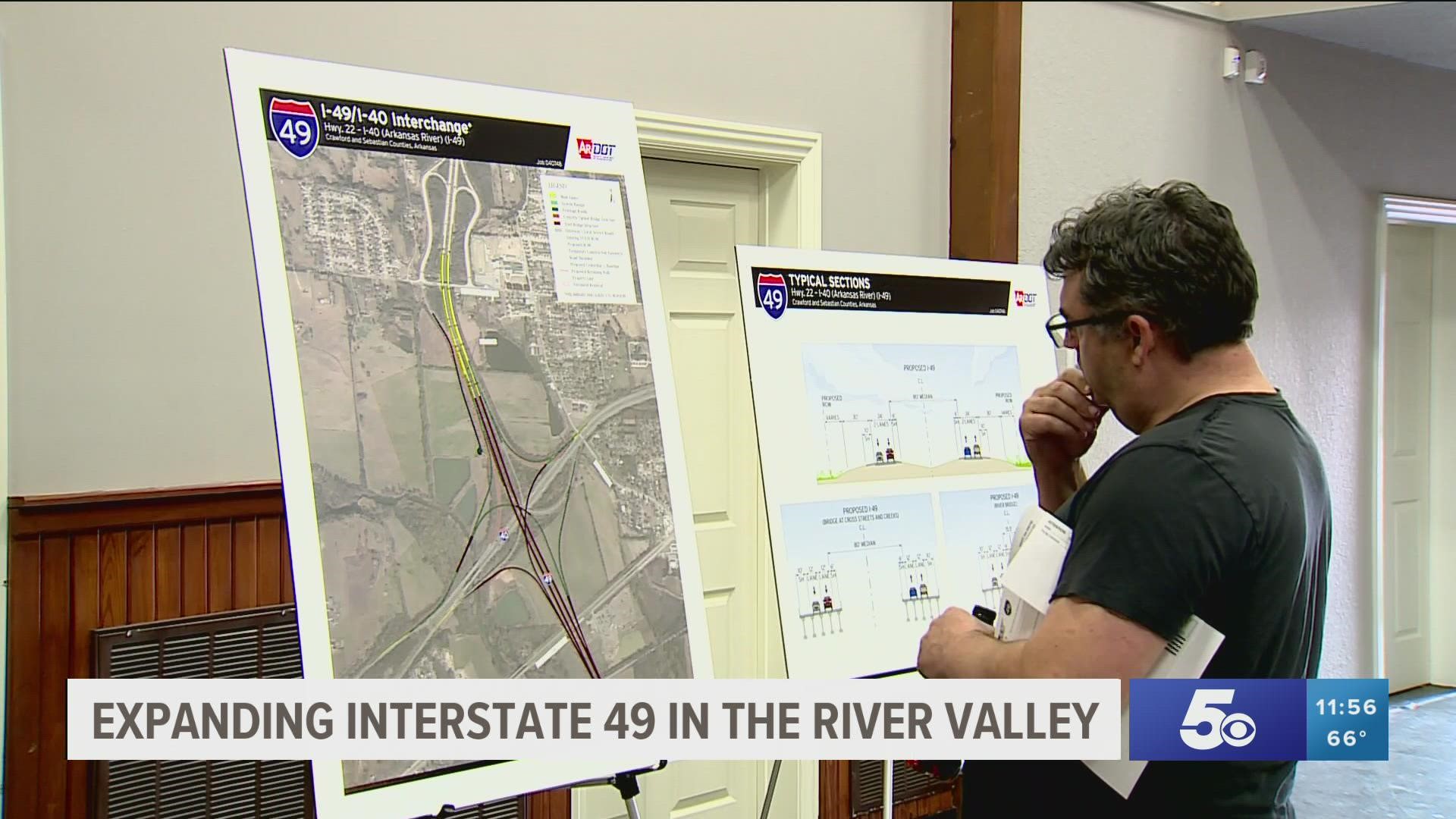 ARDOT held a public input meeting about expanding Interstate 49 in the River Valley