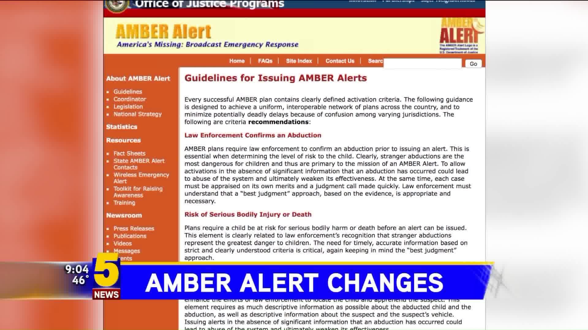 Amber Alert Changes