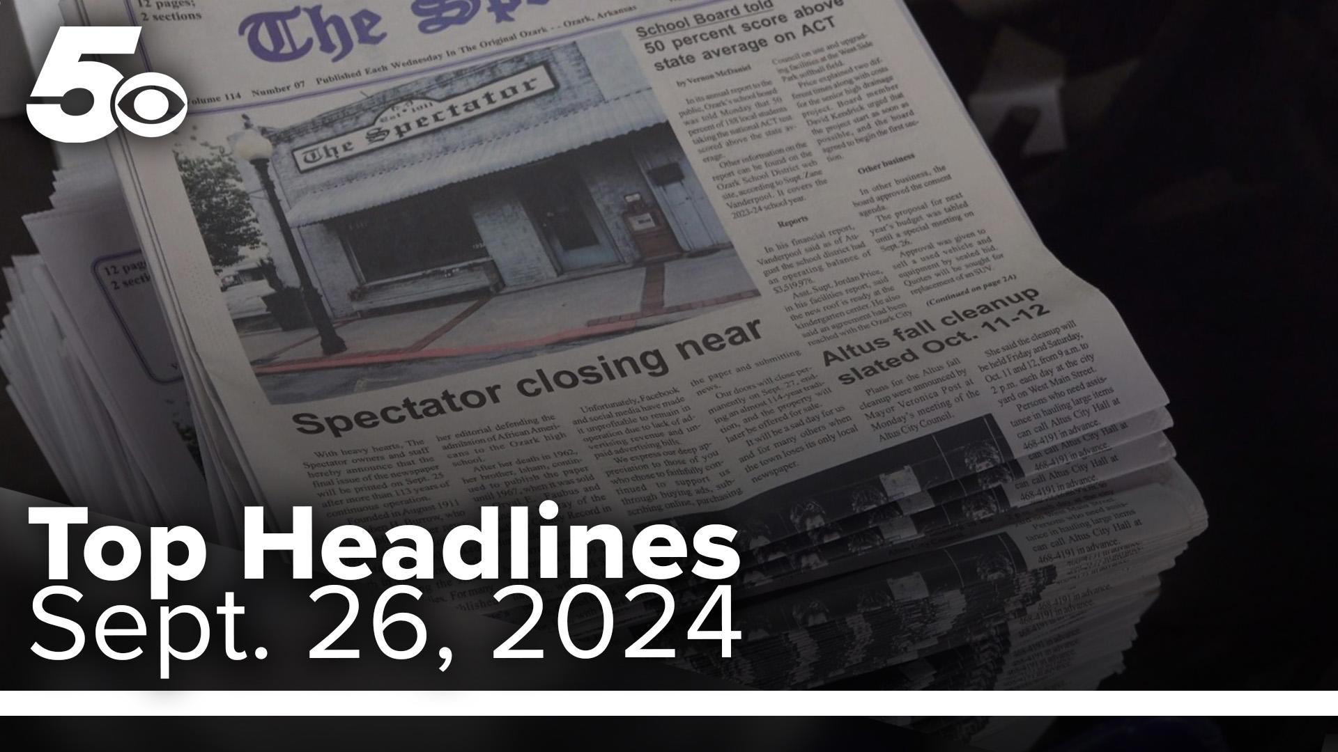 The printing press stops for The Spectator in its 114th year. The weekly paper told the news for loyal readers in Ozark and Franklin County.