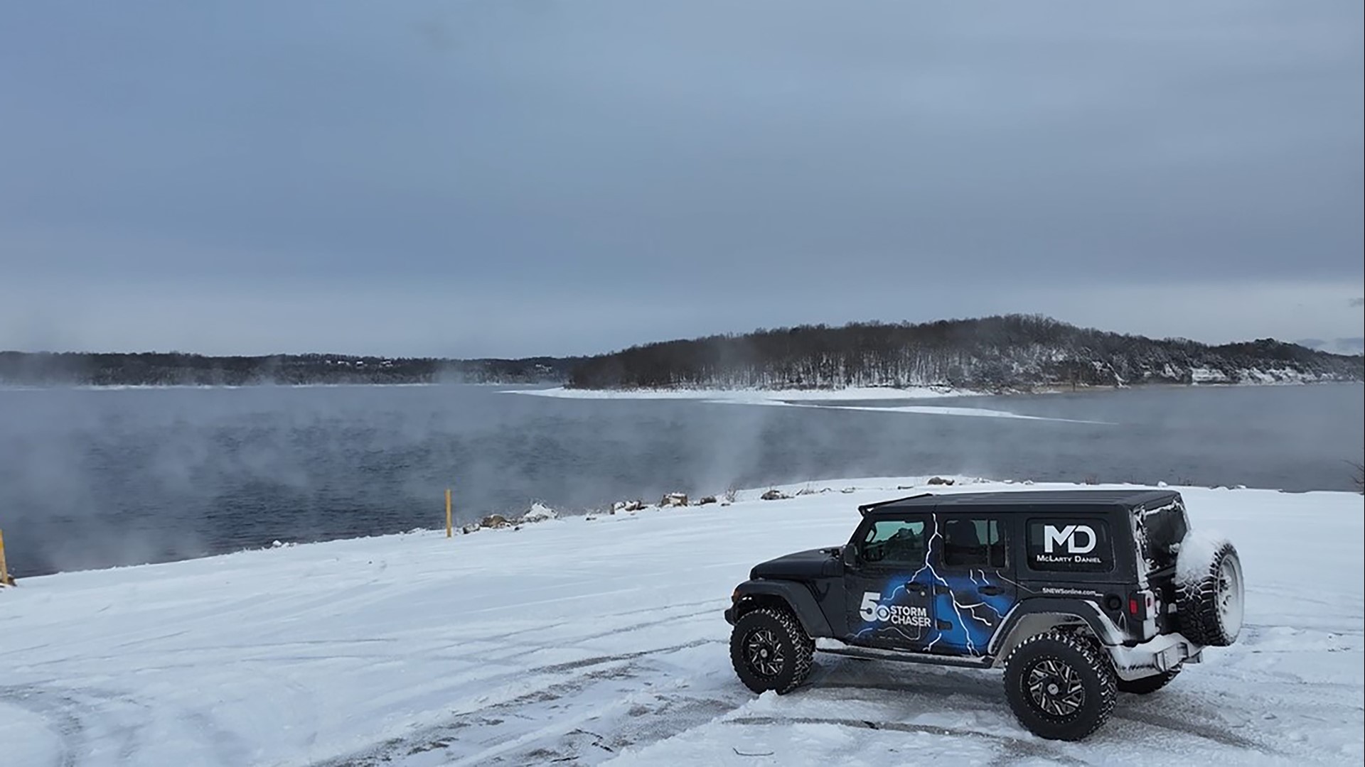 5NEWS' Chief Meteorologist Matt Standridge captured the picturesque views of Beaver Lake after this week's snowfall❄️