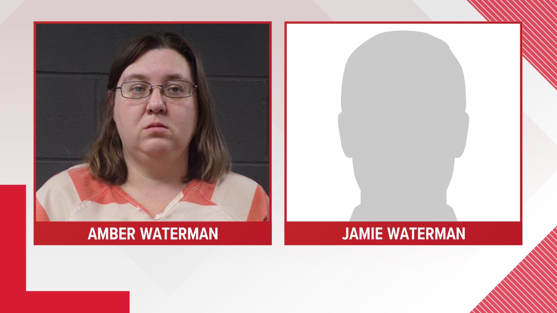 Amber Waterman and Jamie Waterman were arrested and are suspects after human remains were found matching Ashley Bush's description. Her baby was also found.