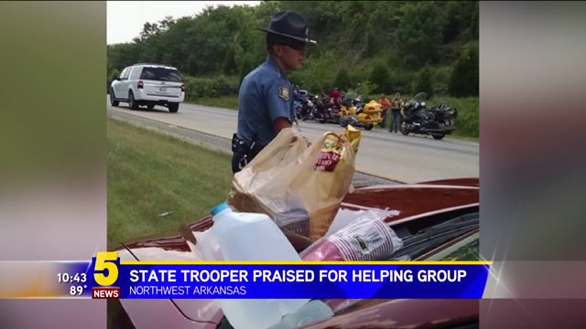 State Trooper Buys Stranded Motorcyclists Picnic Lunch