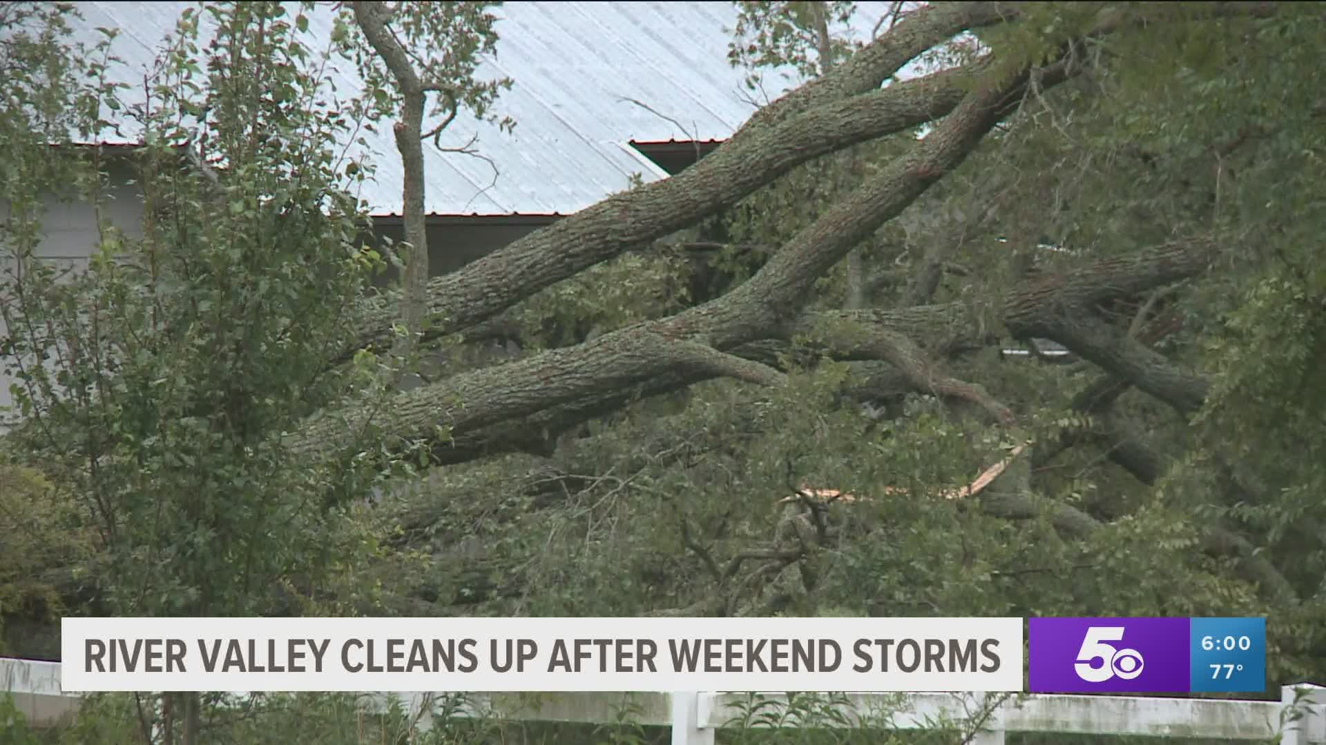 River Valley residents clean up after weekend storms