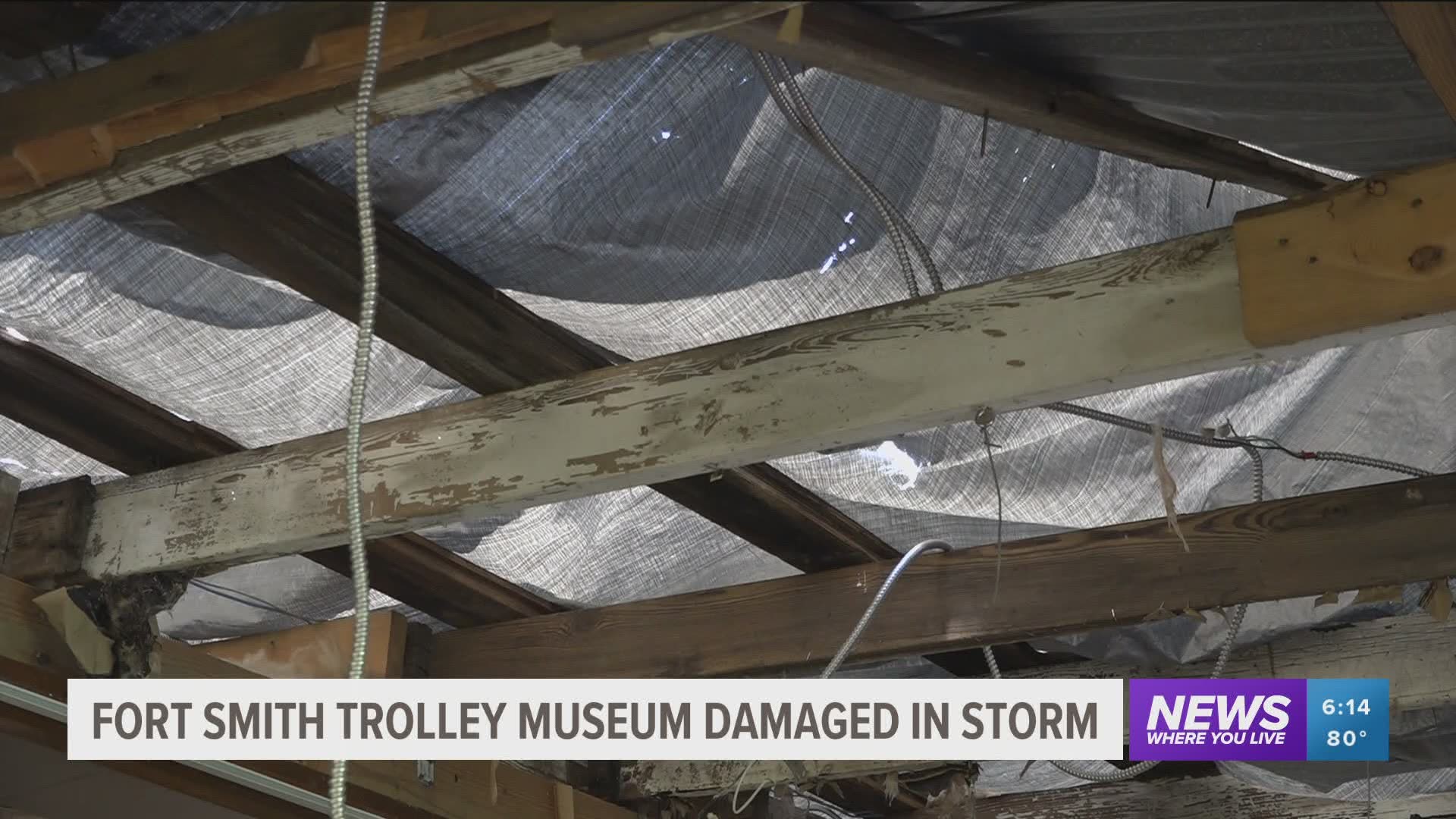 The storm that moved through the River Valley early Friday (Aug. 14) morning left the Fort Smith Trolley Museum damaged. https://bit.ly/3aAahga