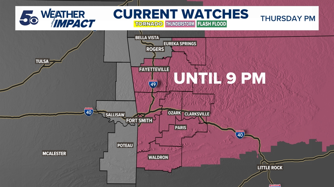 Severe Thunderstorm Watch until 9PM Thursday
