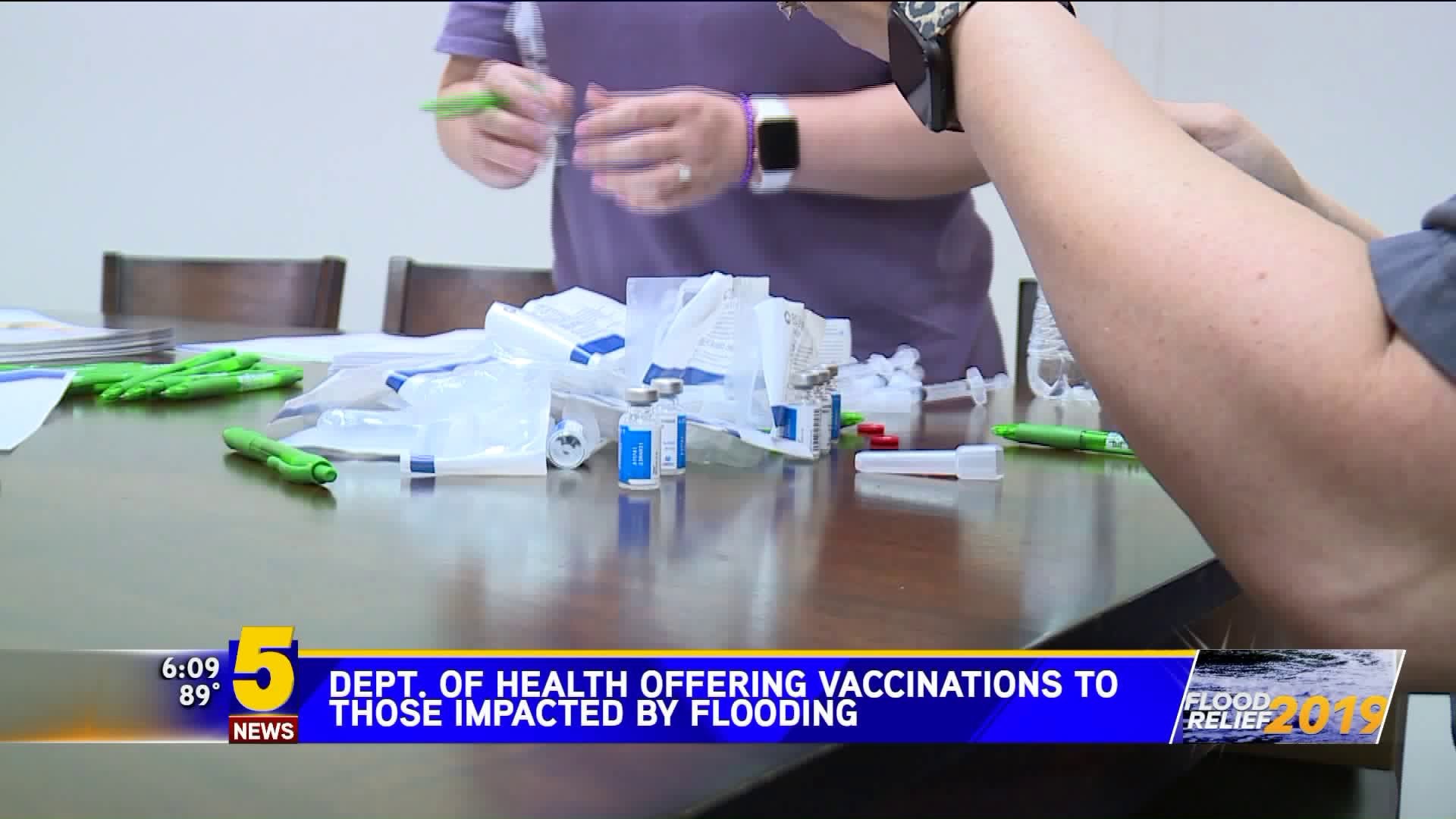 Dept. of Health Offering Vaccinations to Those Affected by Flood