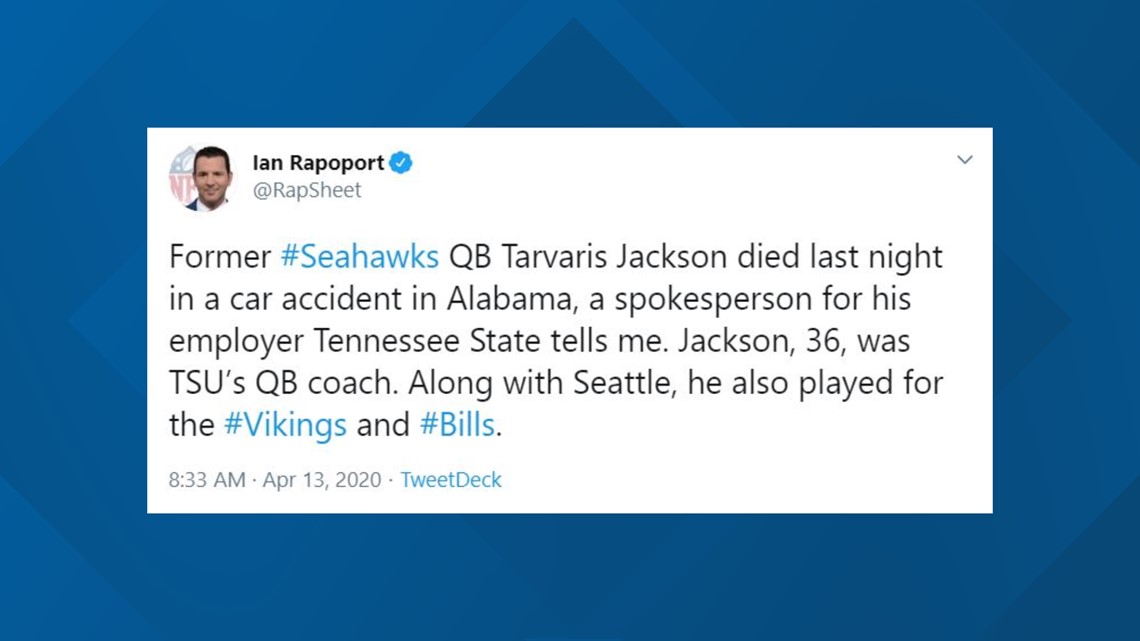 Ex-NFL, Arkansas Razorbacks quarterback Tarvaris Jackson, 36, dies in car  crash