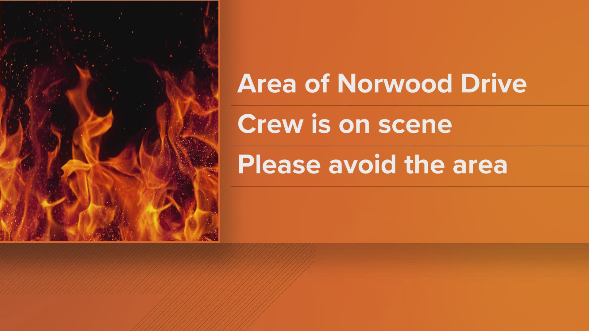 The grass fire was in the area of Norwood Drive, according to officials.