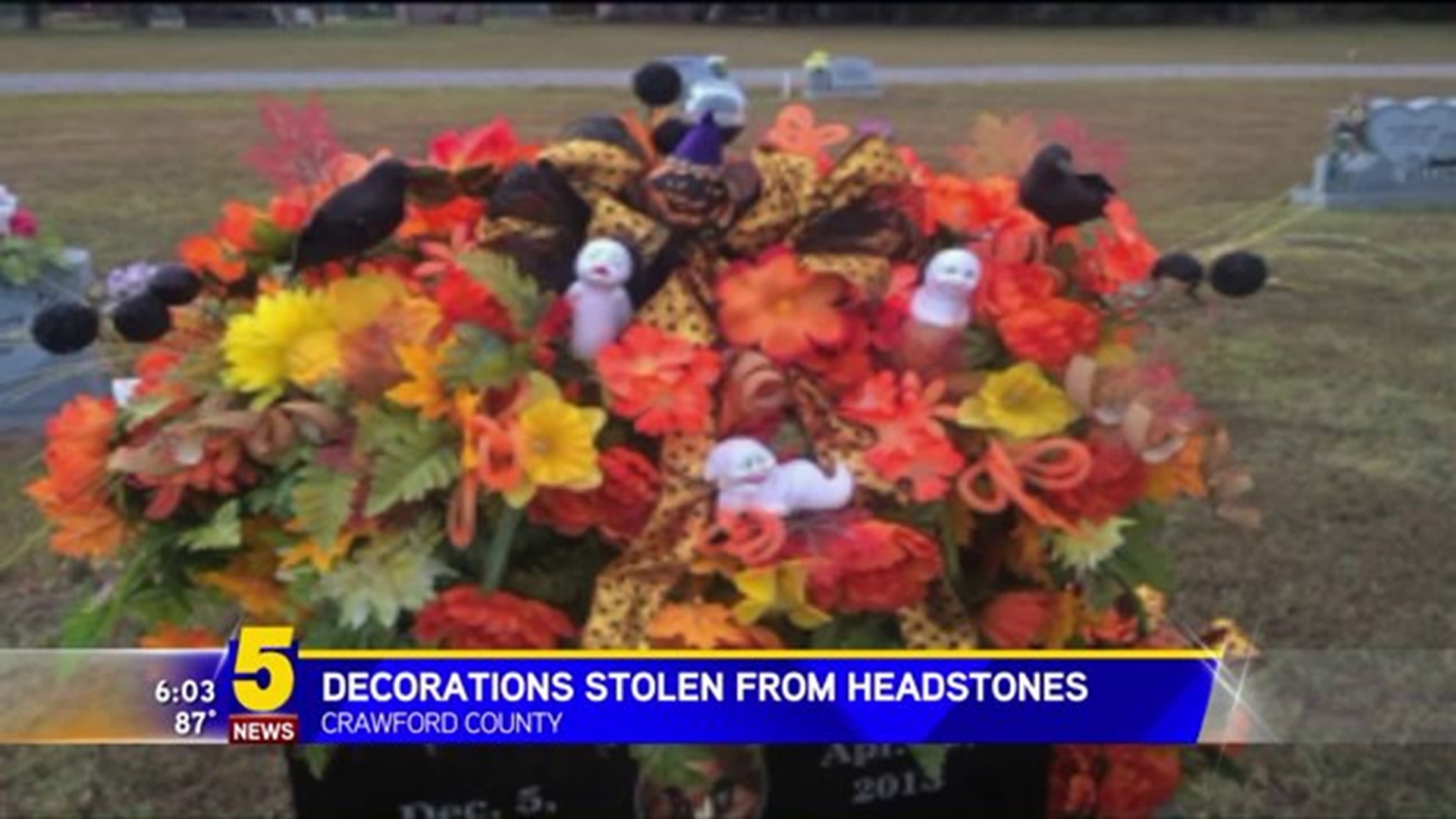 Decorations Stolen From Headstones