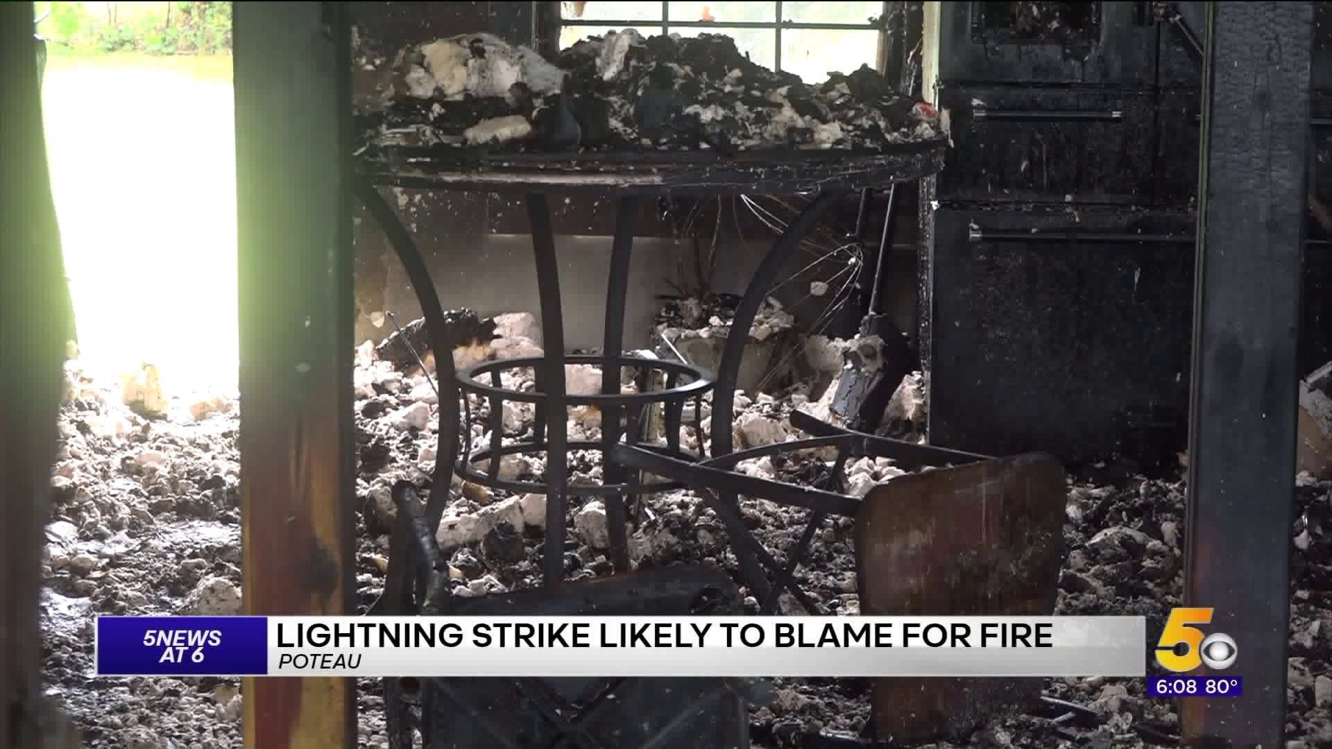 Lightning Strike Likely To Blame For House Fire In Poteau