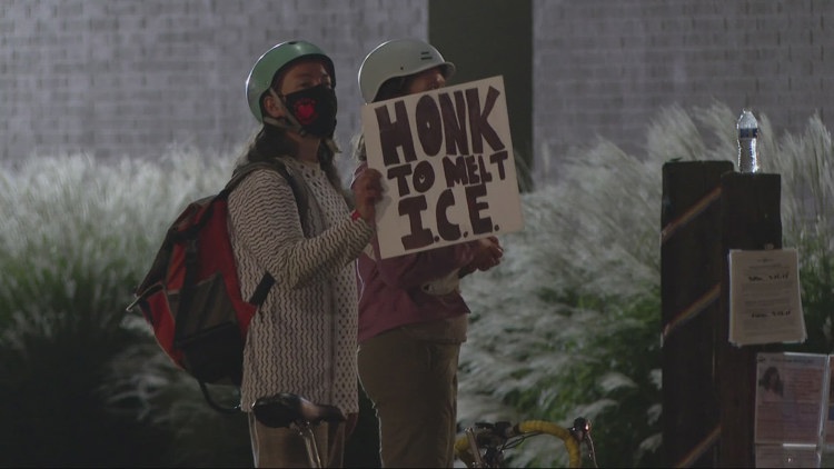 'No arrests made' during protests around ICE facility Monday night, Portland police say
