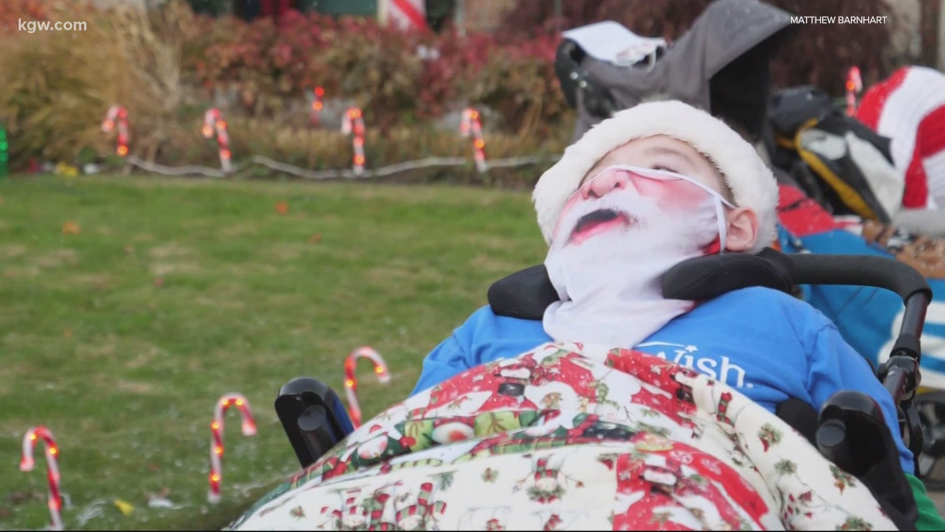 Make-A-Wish Oregon threw a Christmas party for the 9-year-old Springfield boy, uniting a community with people across the country.