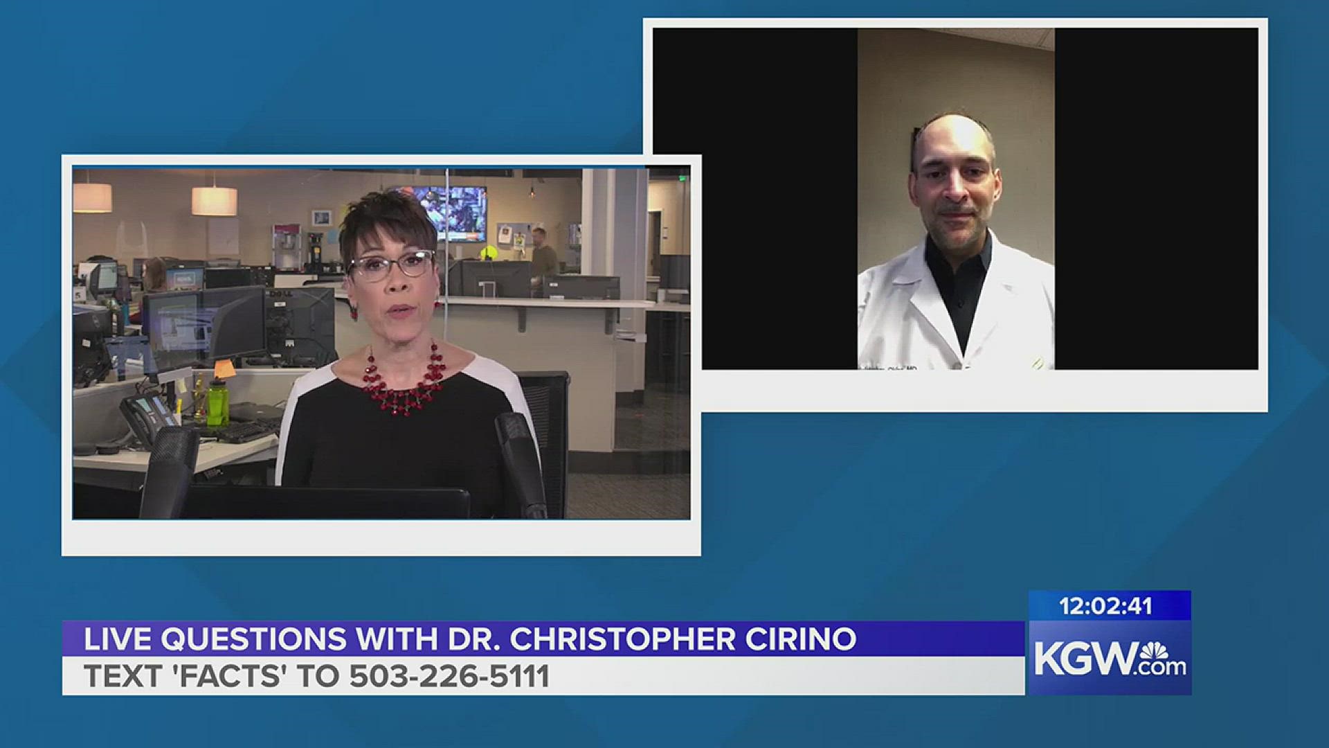 Dr. Christopher Cirino, an infectious disease specialist with Adventist Health, answers people's questions about the coronavirus.
