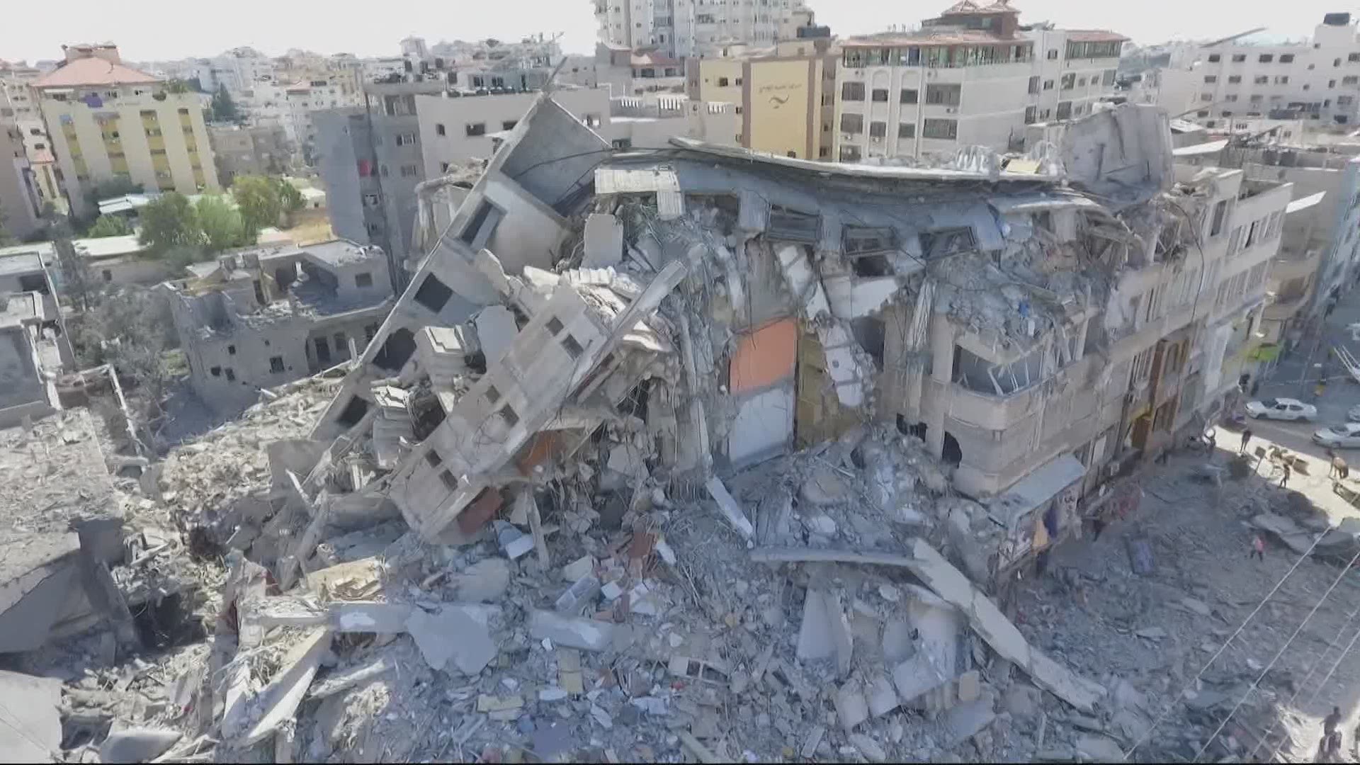 Over 200 Palestinians were killed in the conflict and 13 Israelis died; 8,000 homes were damaged or destroyed and 150 buildings were knocked down.