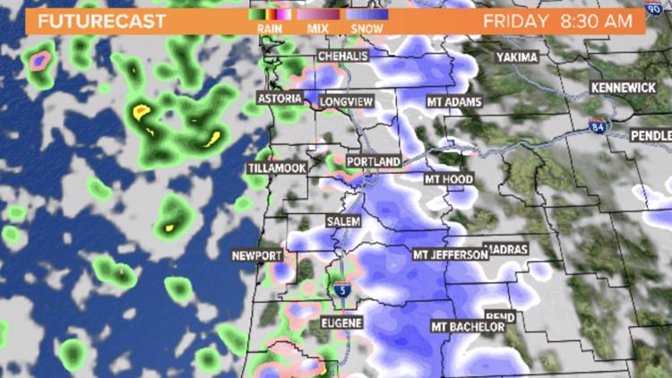 Portland could see light snow Friday and Saturday mornings