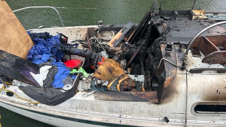 Couple loses everything to early morning boat fire
