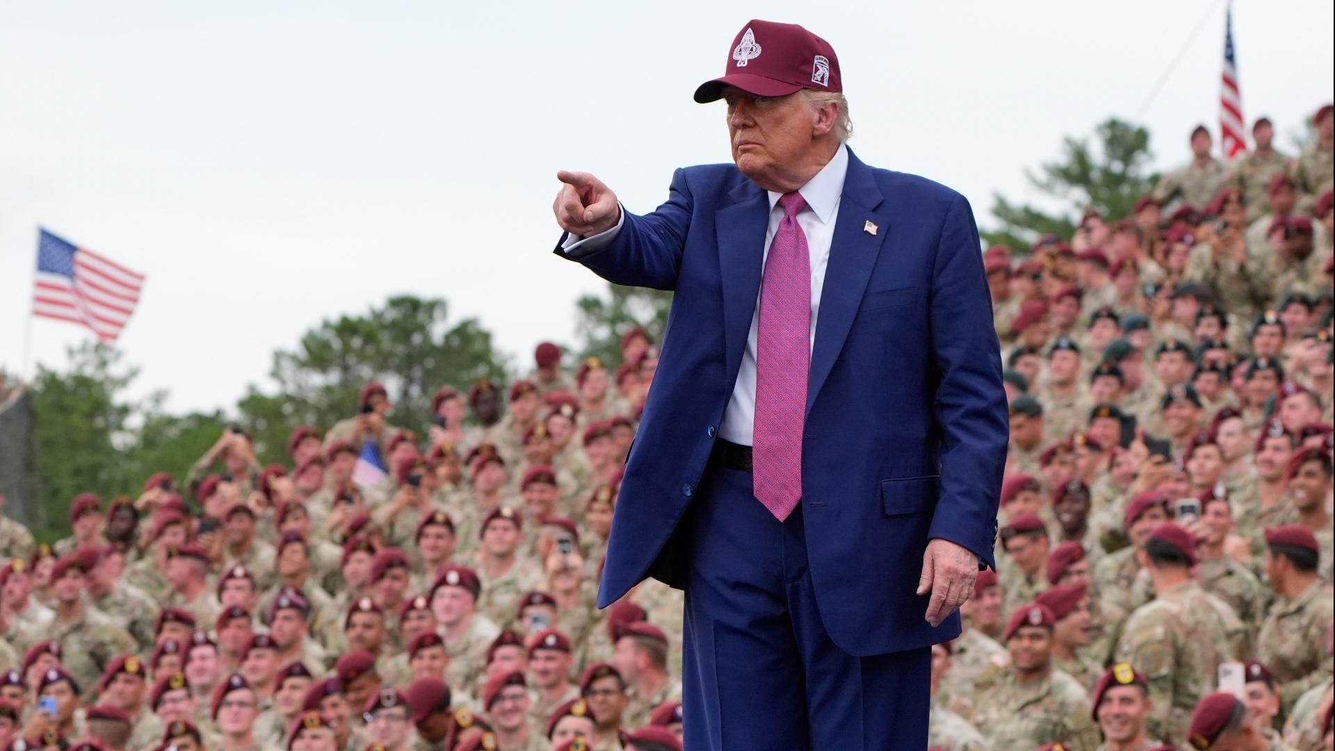 The president traveled to North Carolina to deliver remarks ahead of the Army's 250th anniversary celebration in Washington, D.C.