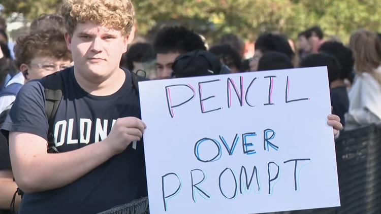 Evergreen High School students demand AI regulation in classrooms from district: 'Pencils, not prompts'