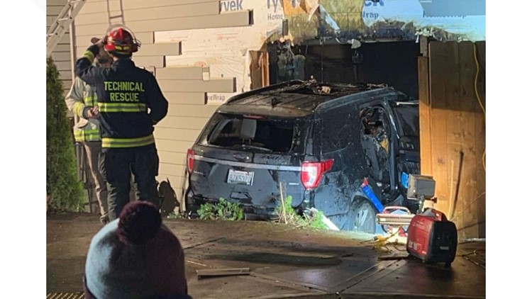2 teens detained after vehicle crashes into Vancouver home; 5-year-old injured
